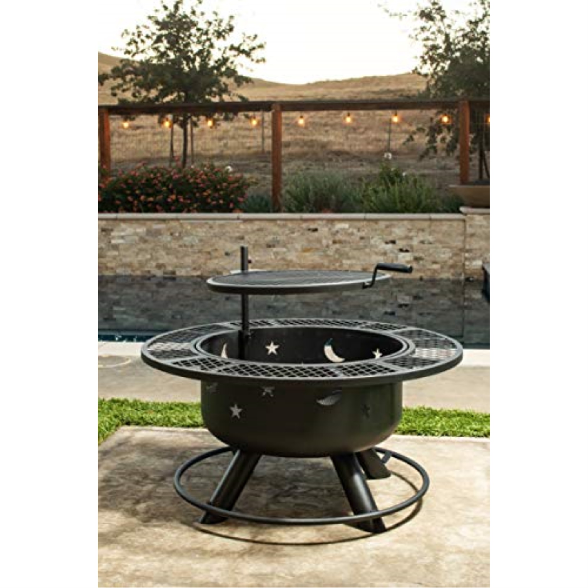 Nightstar 32.7′ fire pit with grill
