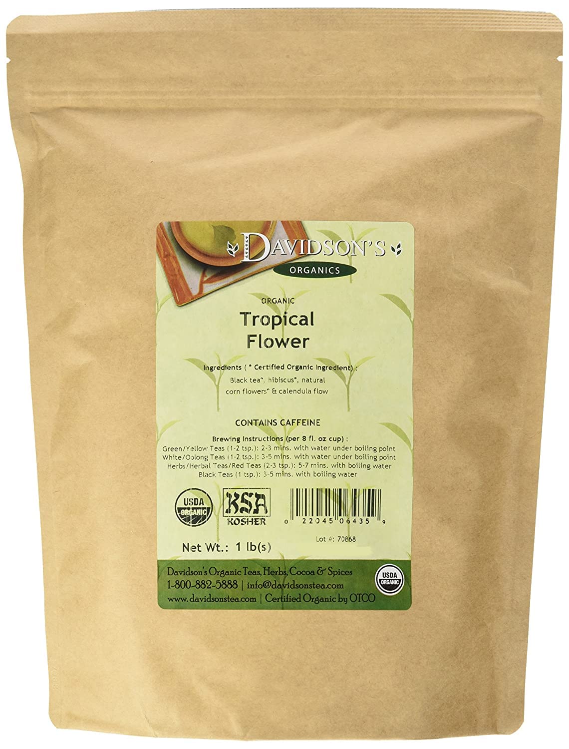 Davidson-s Tea Bulk. Tropical Flower. 1 Pound Bag