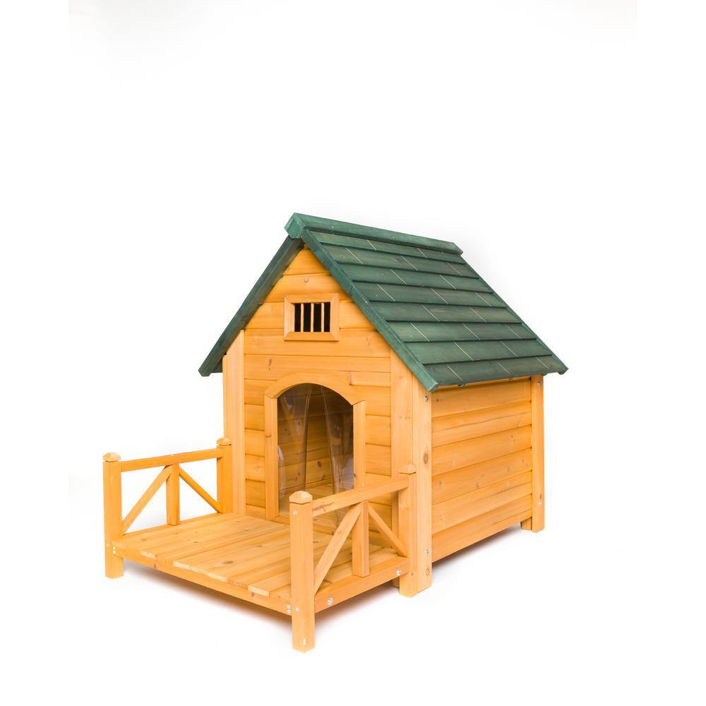 Creative Cedar Designs 2515 K-9 Kastle Dog House with Porch and Door Flaps
