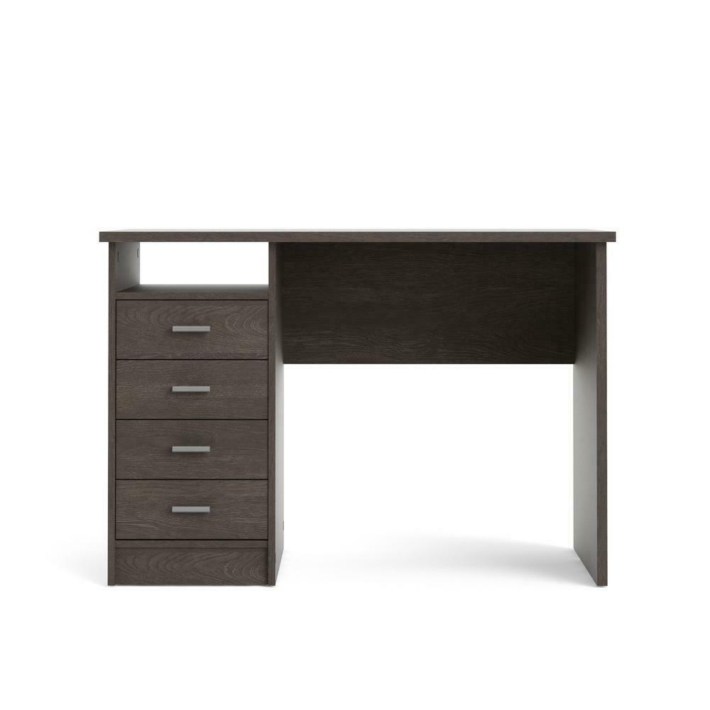 Tvilum 80146PGL 44 in. Rectangular Dark Chocolate 4-Drawer Writing Desk with Built in Storage