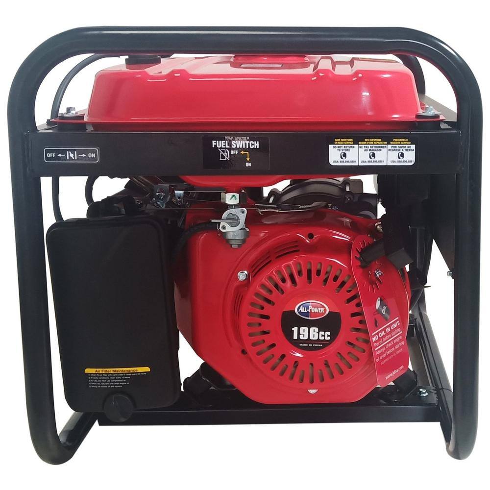 All Power APG3012CS 2500-Watt Manual Start Gasoline Powered Portable Generator With Auto CO Shutoff