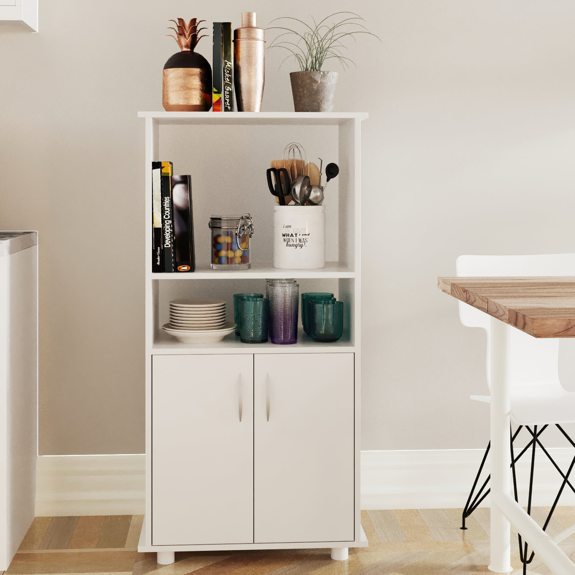 Boahaus Montpellier Kitchen Pantry. White Finish. 23.62” W. 43.78” H