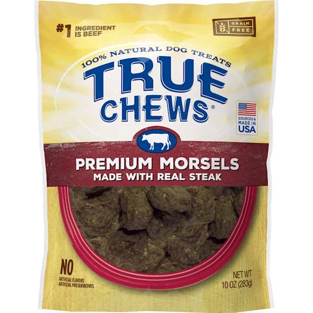 True Chews Premium Morsels Made With Real Steak Dog Treats. 10 oz.