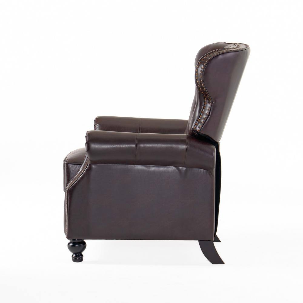 Noble House  Walder Brown Tufted Recliner