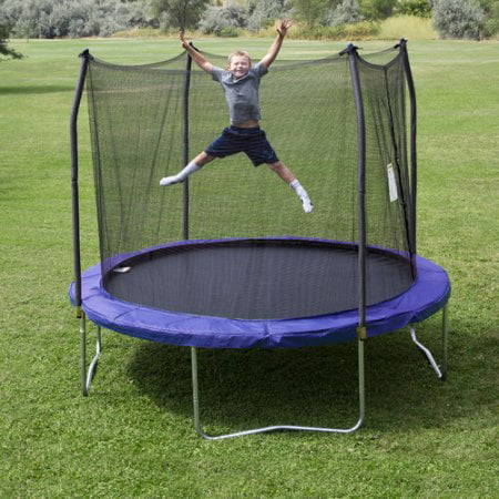 Skywalker Trampolines 10′ Round Trampoline with Enclosure. Blue