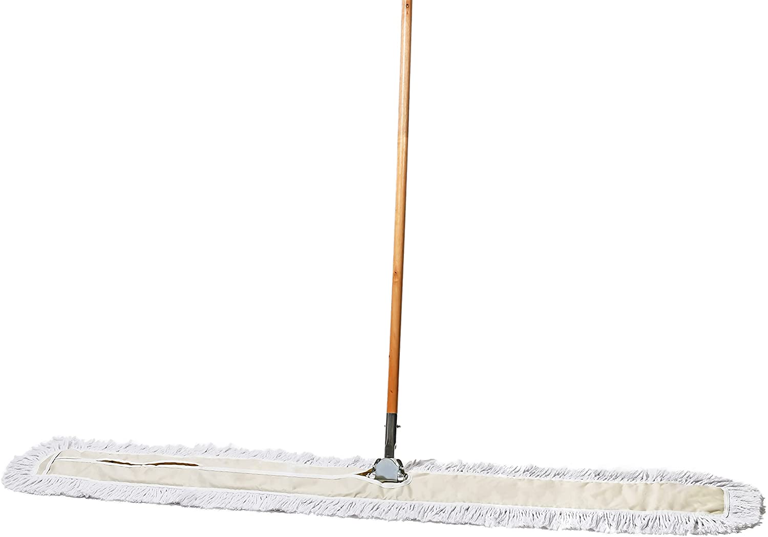 Tidy Tools Commercial Dust Mop & Floor Sweeper – 60 X 5 in. Cotton Mop Head. 63 in. Wooden Broom Handle & Metal Frame – Industrial Dust Mops for Floor Cleaning & Janitorial Supplies