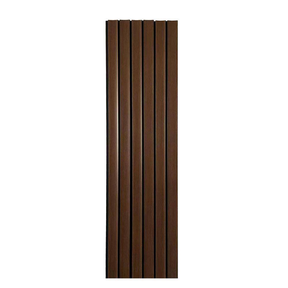 Ejoy CladdingPanel_VWC_G122B-1172-6 94.5 in. x 4.8 in. x 0.5 in. Acoustic Vinyl Wall Cladding Siding Board in Brown Walnut Wood Color (Set of 6-Piece)