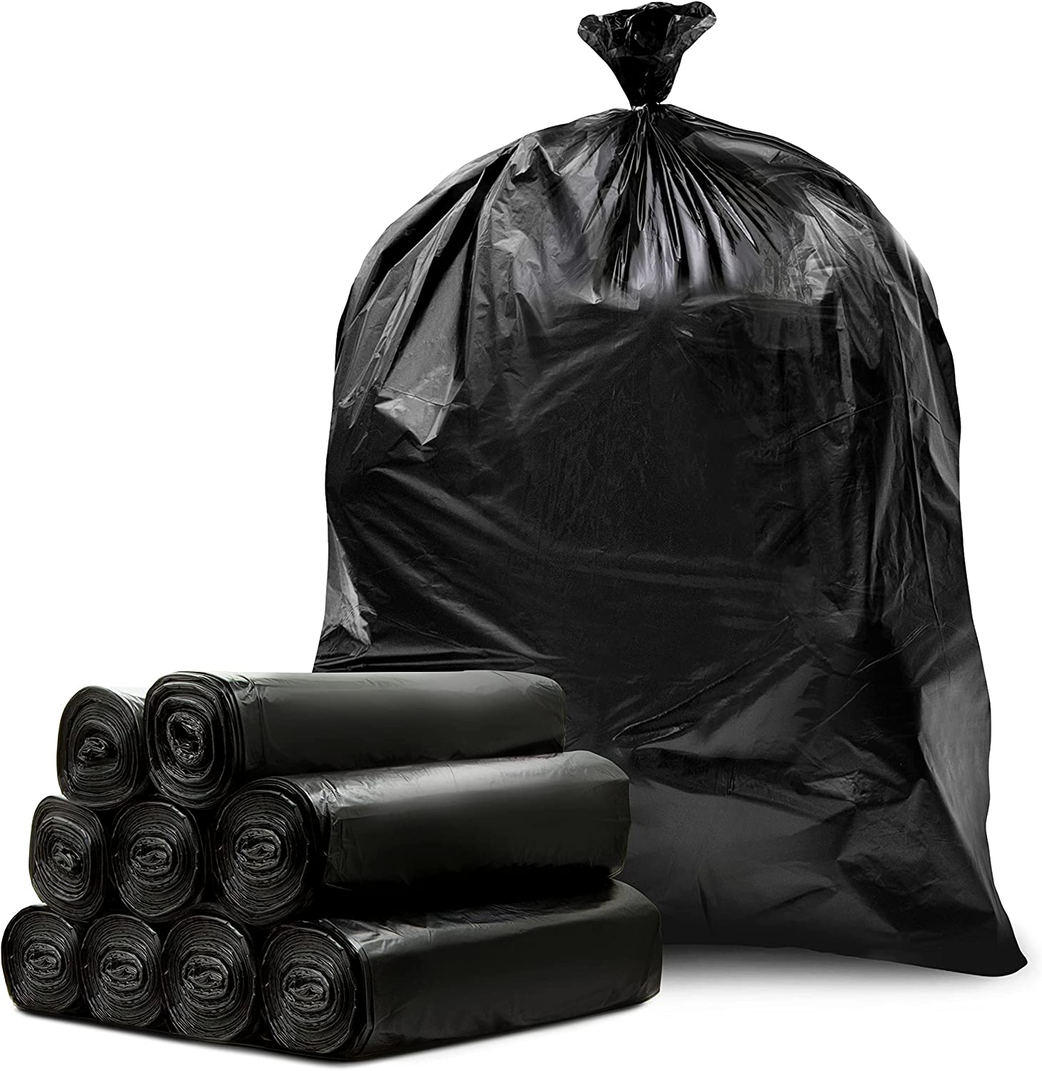 Tasker 33 Gallon Trash Bags. (250 Count Value Pack). Black Garbage Bags 30 Gallon - 32 Gallon - 33 Gallon - 35 Gallon. High Density Bags