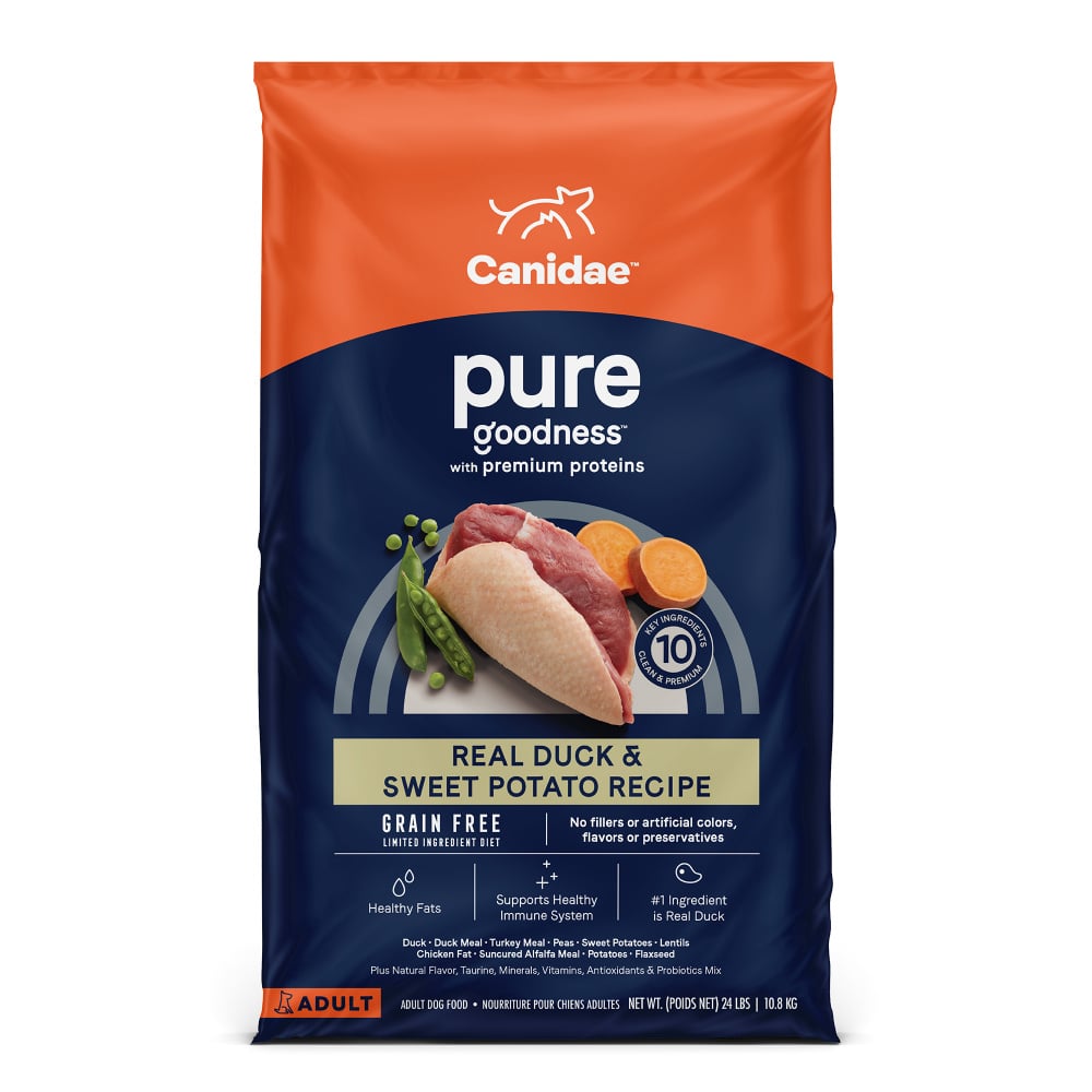 Canidae Grain Free PURE Duck & Sweet Potato Recipe Dry Dog Food 24 lb