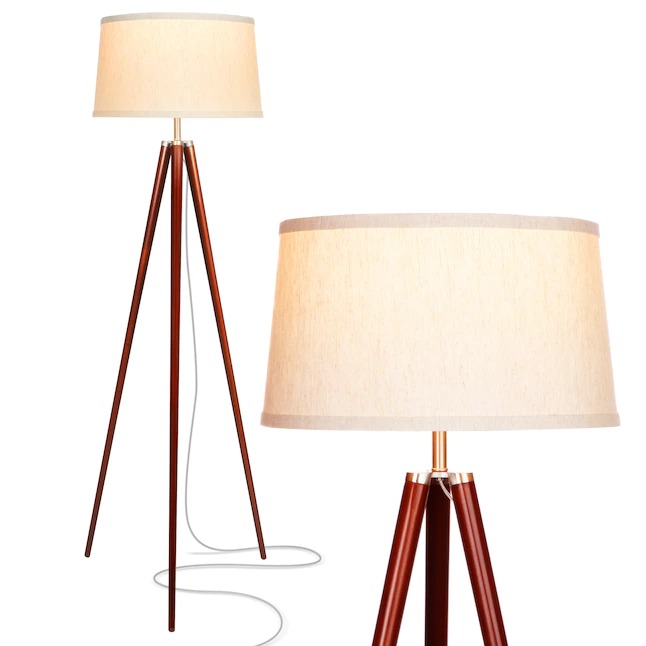 Brightech  61-in Walnut Brown Tripod Floor Lamp