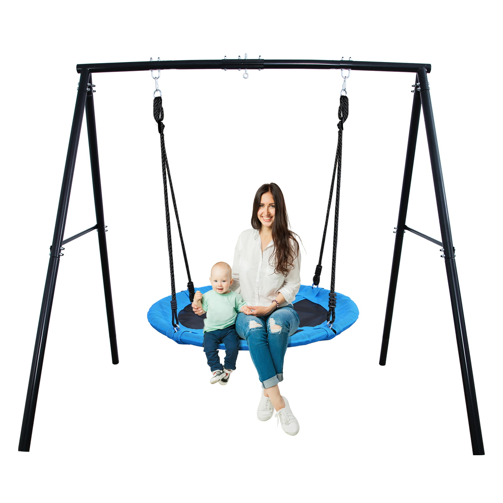 Trekassy 440lbs Metal Swing Sets with 40″ Saucer Tree Swing and Heavy Duty Metal Swing Stand
