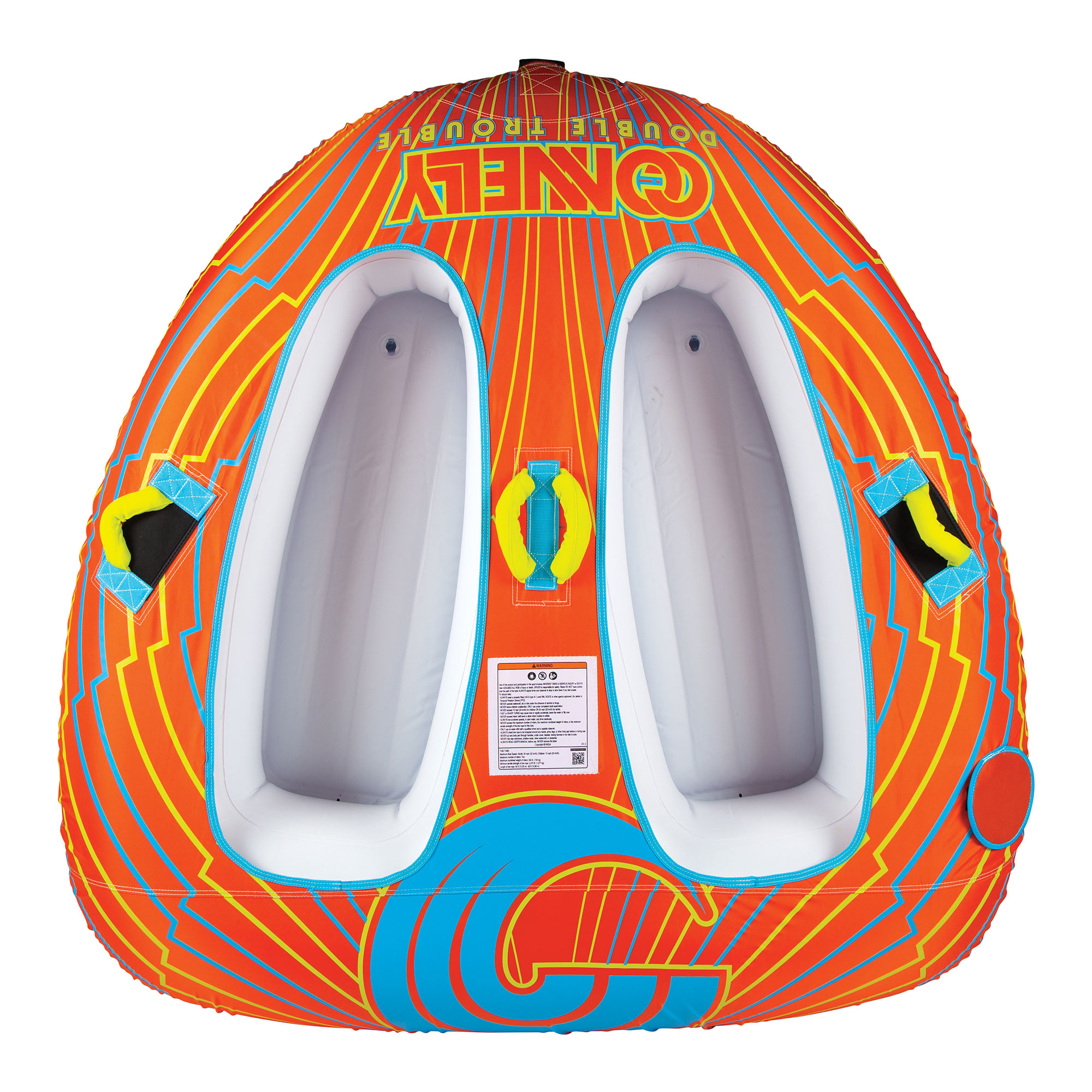 Connelly Double Trouble 2 Rider Inflatable Boat Towable Inner Tube. Orange