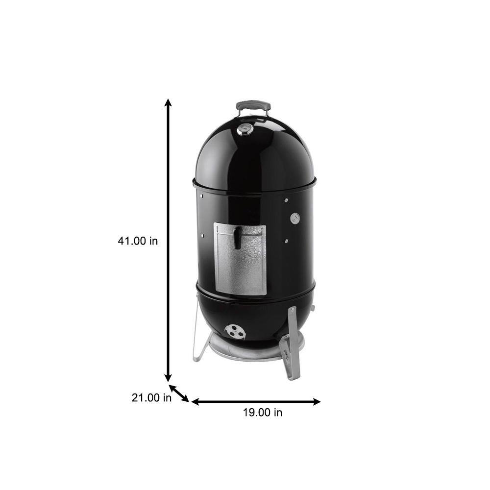 Weber 721001 18 in. Smokey Mountain Cooker Smoker in Black with Cover and Built-In Thermometer
