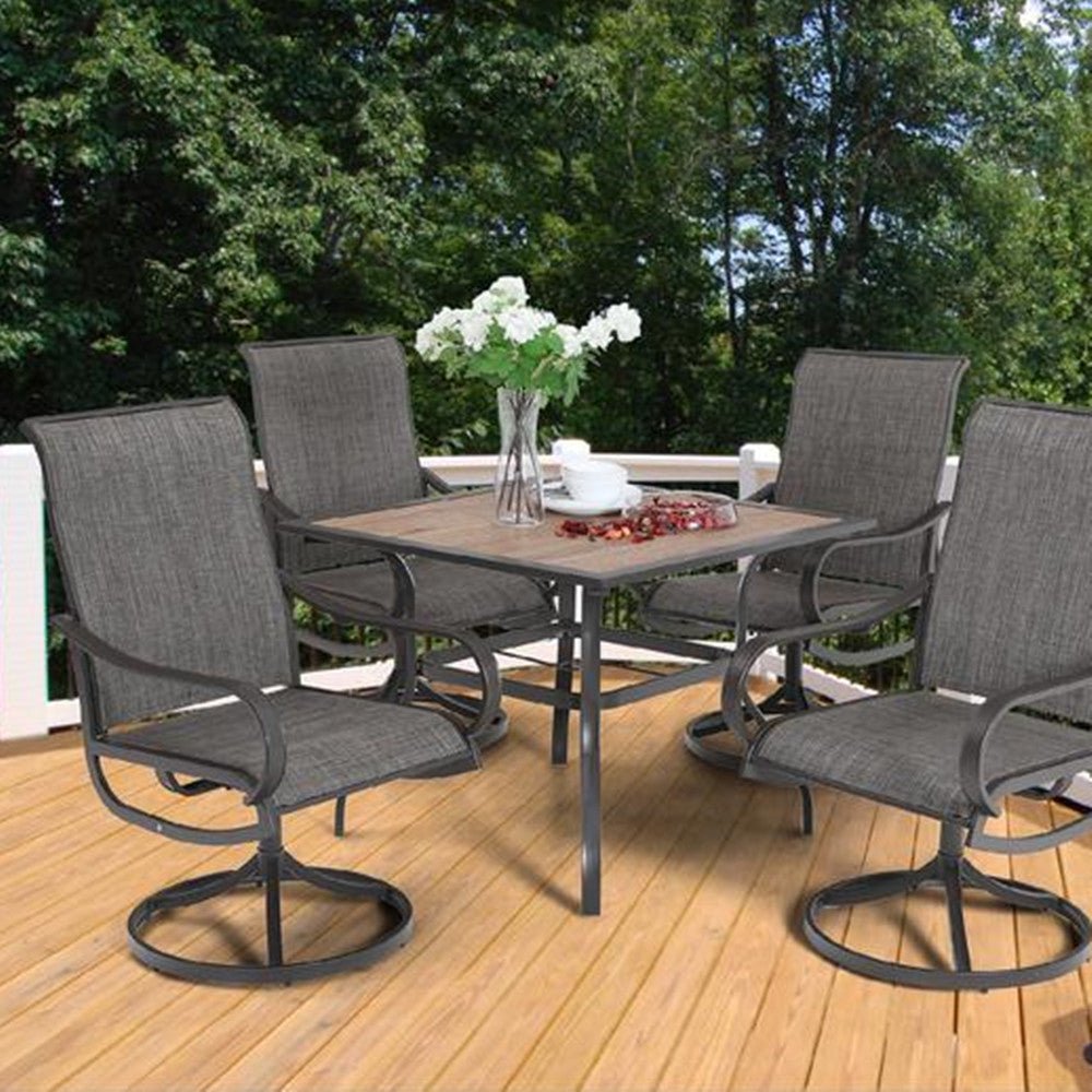Sophia & William 37″ Outdoor Square Dining Table with Steel Frame for 4 Chairs