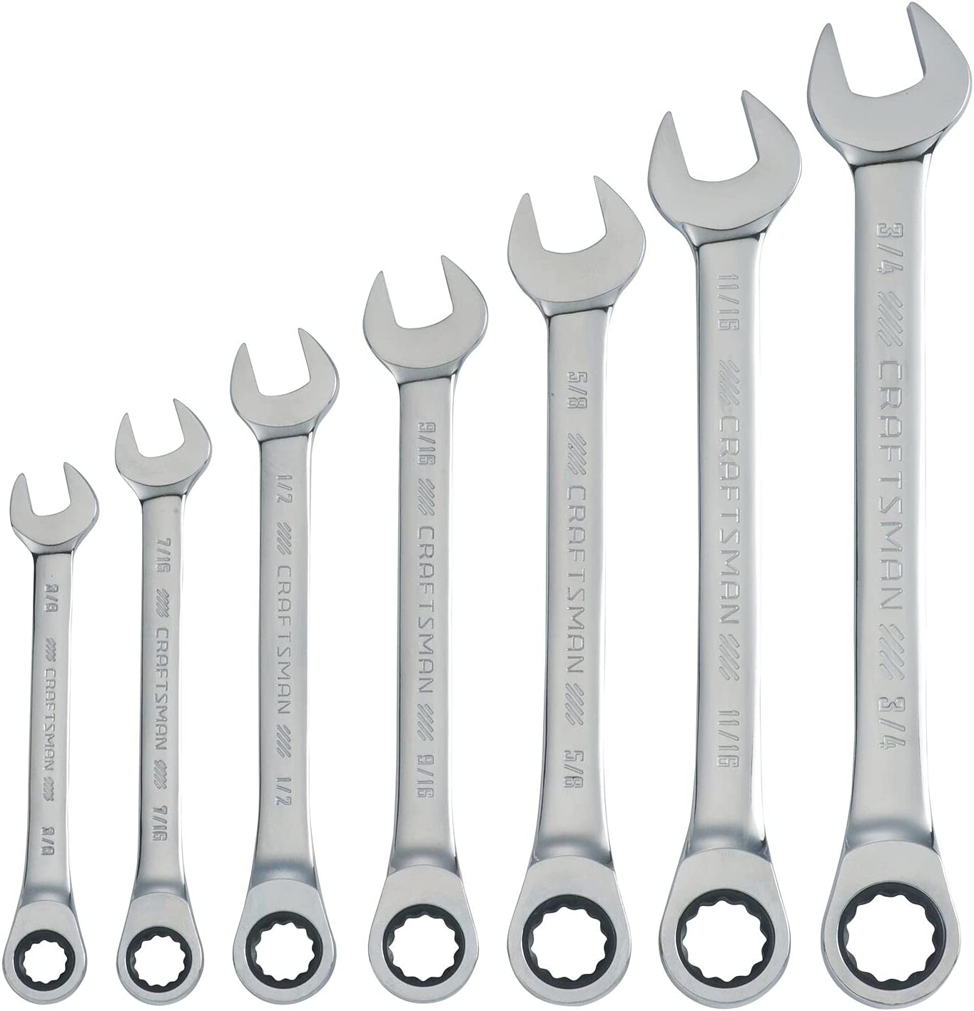 Craftsman CMMT87020 7-Piece 12-Point Standard (SAE) Ratchet Wrench Set
