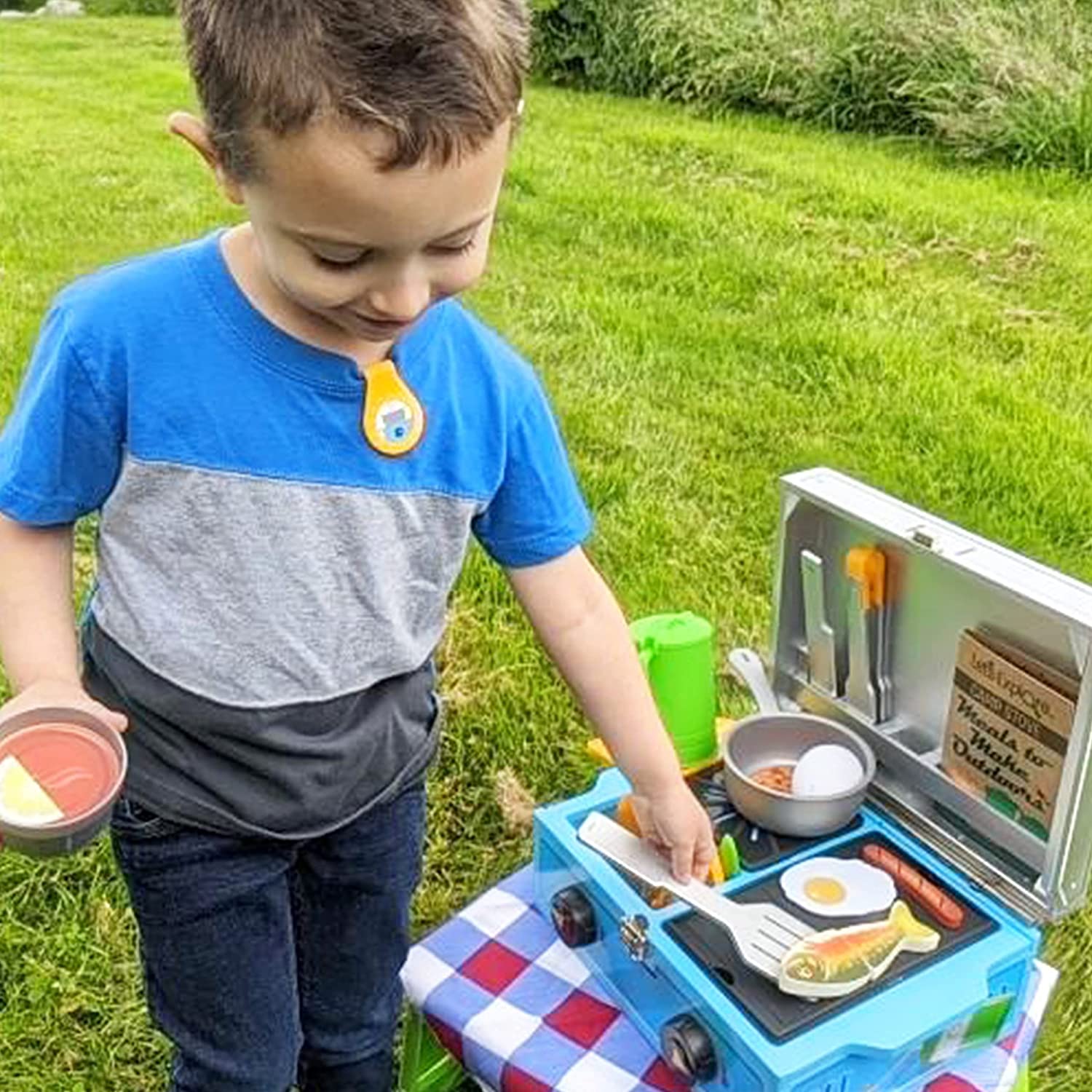 Melissa & Doug Let-s Explore Wooden Camp Stove Play Set
