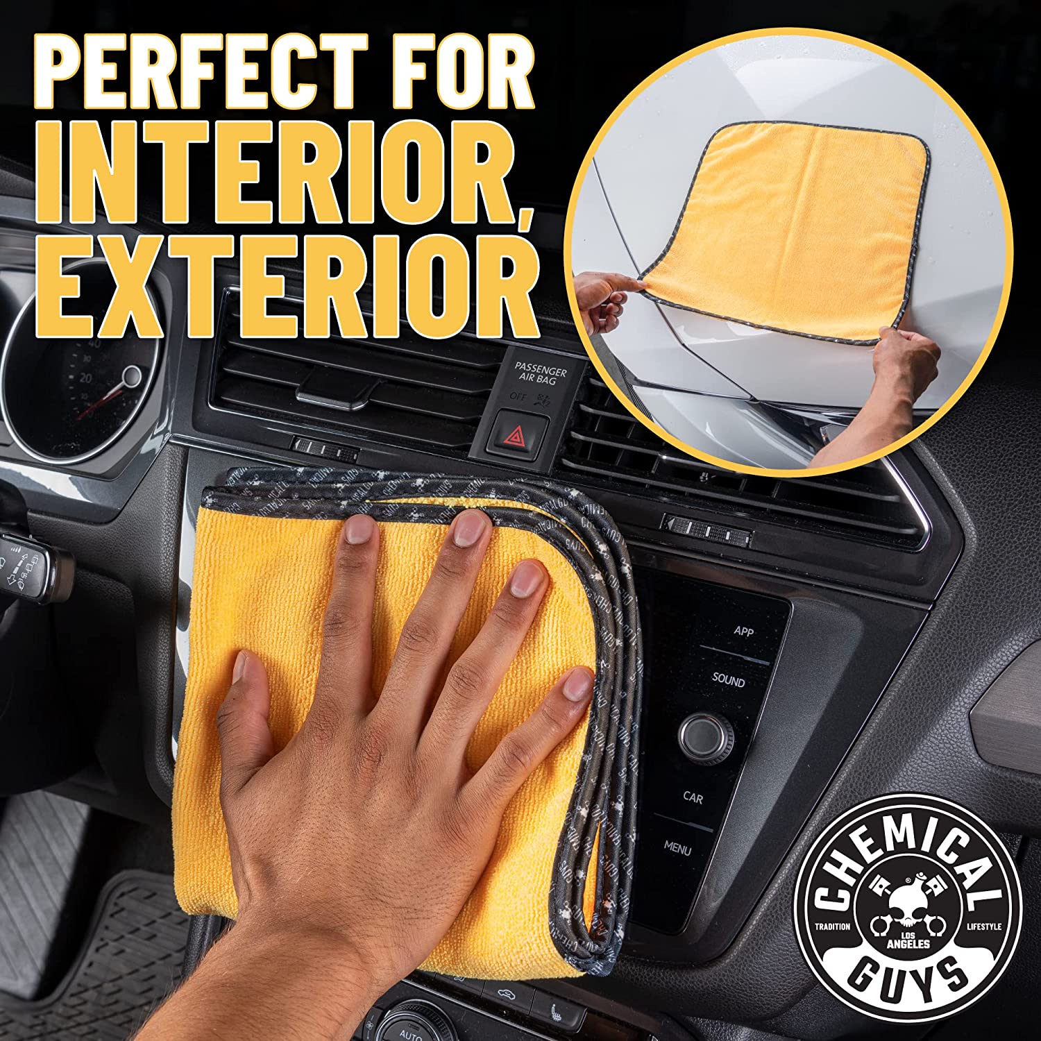 Chemical Guys MIC_506_12 Professional Grade Premium Microfiber Towels. Gold (16 Inch x 16 Inch) (Pack of 12)