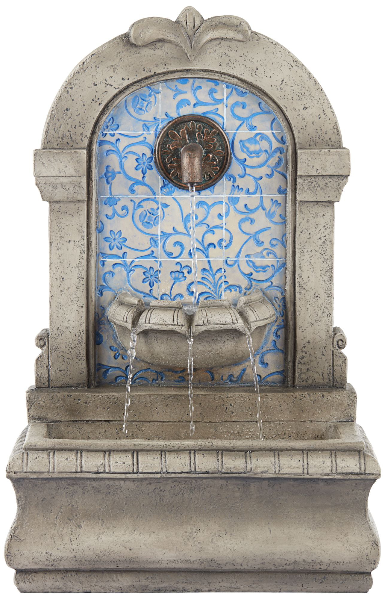 John Timberland Outdoor Wall Water Fountain 30 1/4″ High Free Standing Tiered for Yard Garden Patio Deck Home