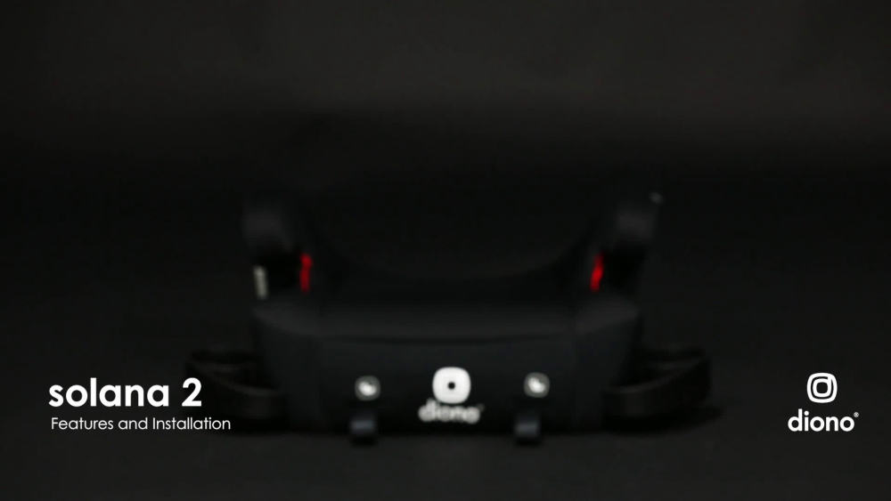 Diono Solana 2 Latch Lightweight Backless Belt Positioning Booster Car Seat. Black