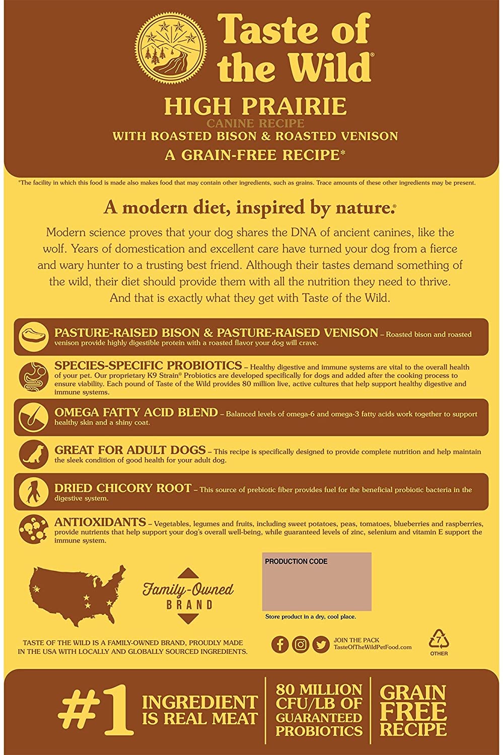 Taste of the Wild High Prairie Canine Grain-Free Recipe with Roasted Bison and Roasted Venison Adult Dry Dog Food