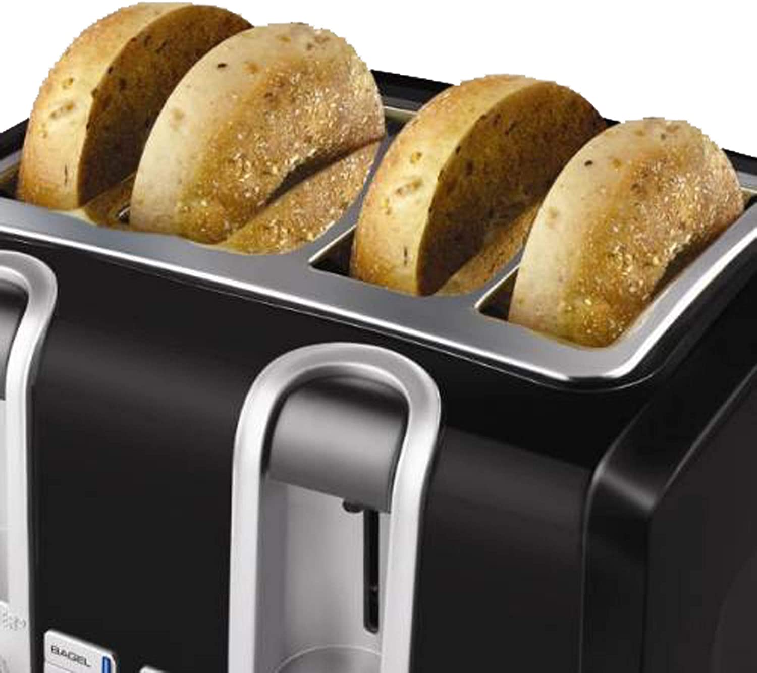 BLACK+DECKER T4569B 4-Slice Toaster. Bagel Toaster. Black