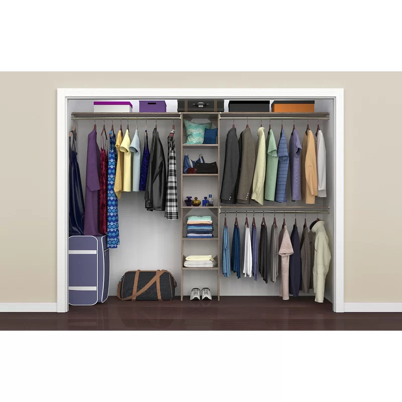 ClosetMaid 1951140 SuiteSymphony 16-Inch Closet Organizer with Shelves. Natural Gray