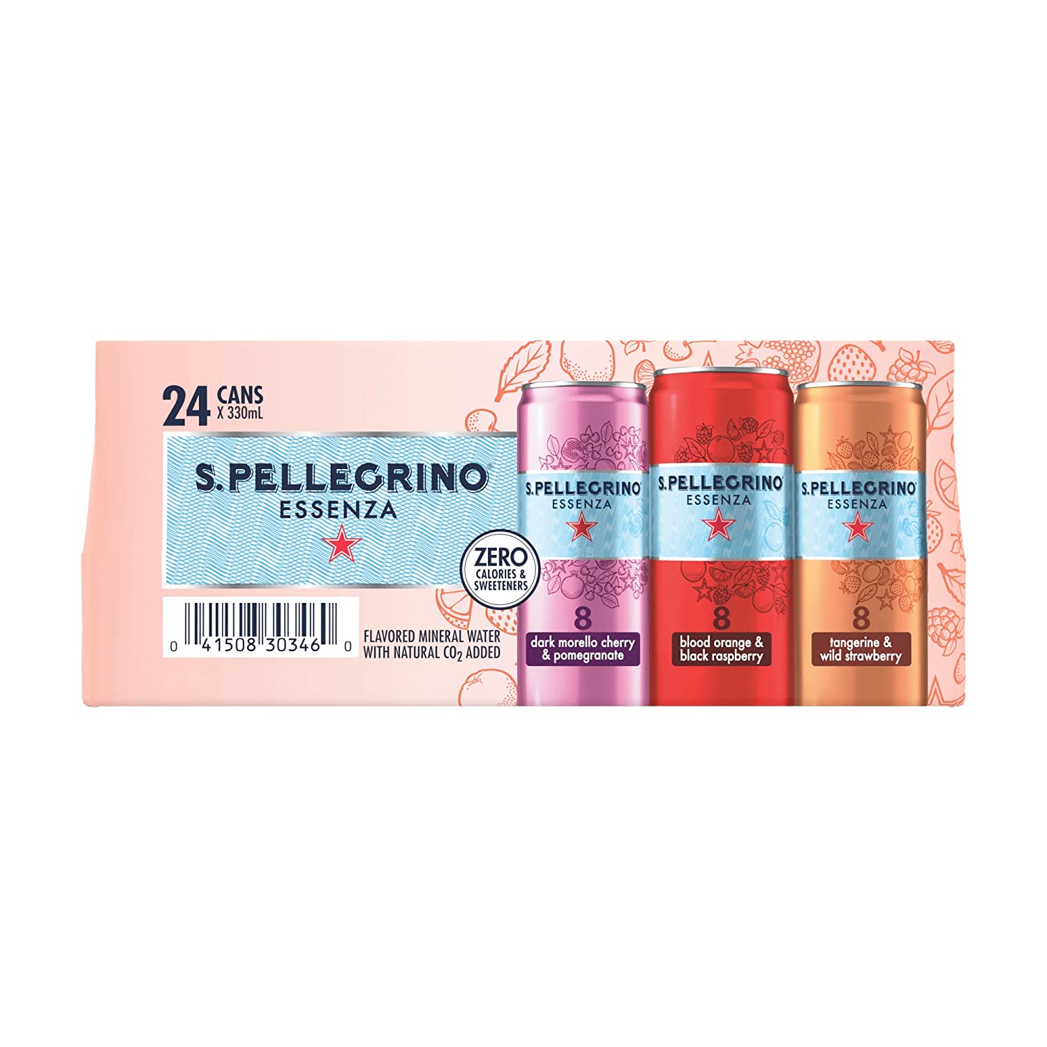 S.Pellegrino Essenza Flavored Mineral Water Variety Pack. 11.15 Ounce (24 Pack)