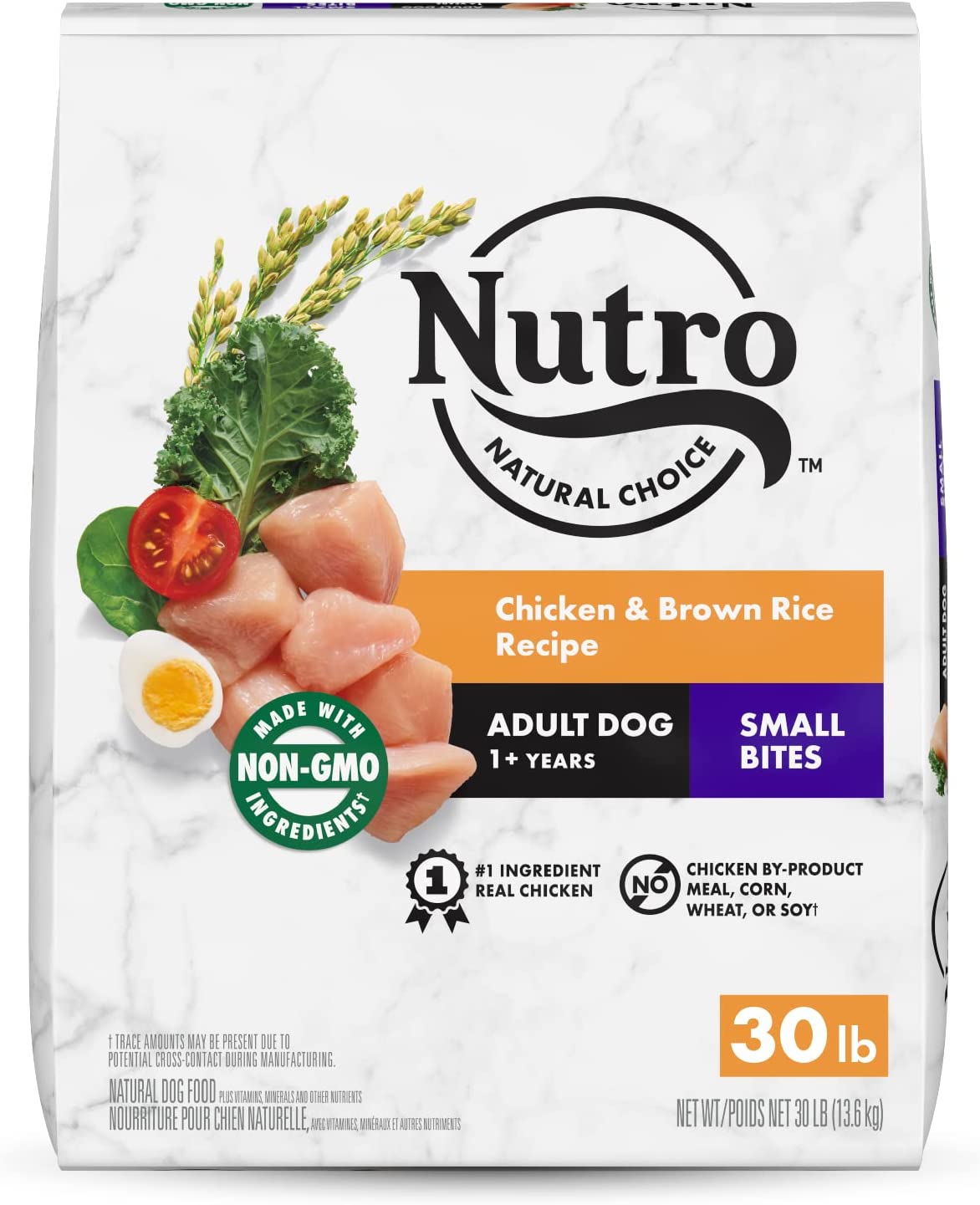 NUTRO NATURAL CHOICE Small Bites Adult Dry Dog Food Chicken & Brown Rice Recipe 30 Pound (Pack of 1)
