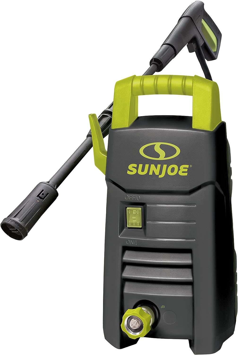 Sun Joe SPX205E-MAX Electric Pressure Washer. Adjustable Spray Wand. Rim Brush. Black