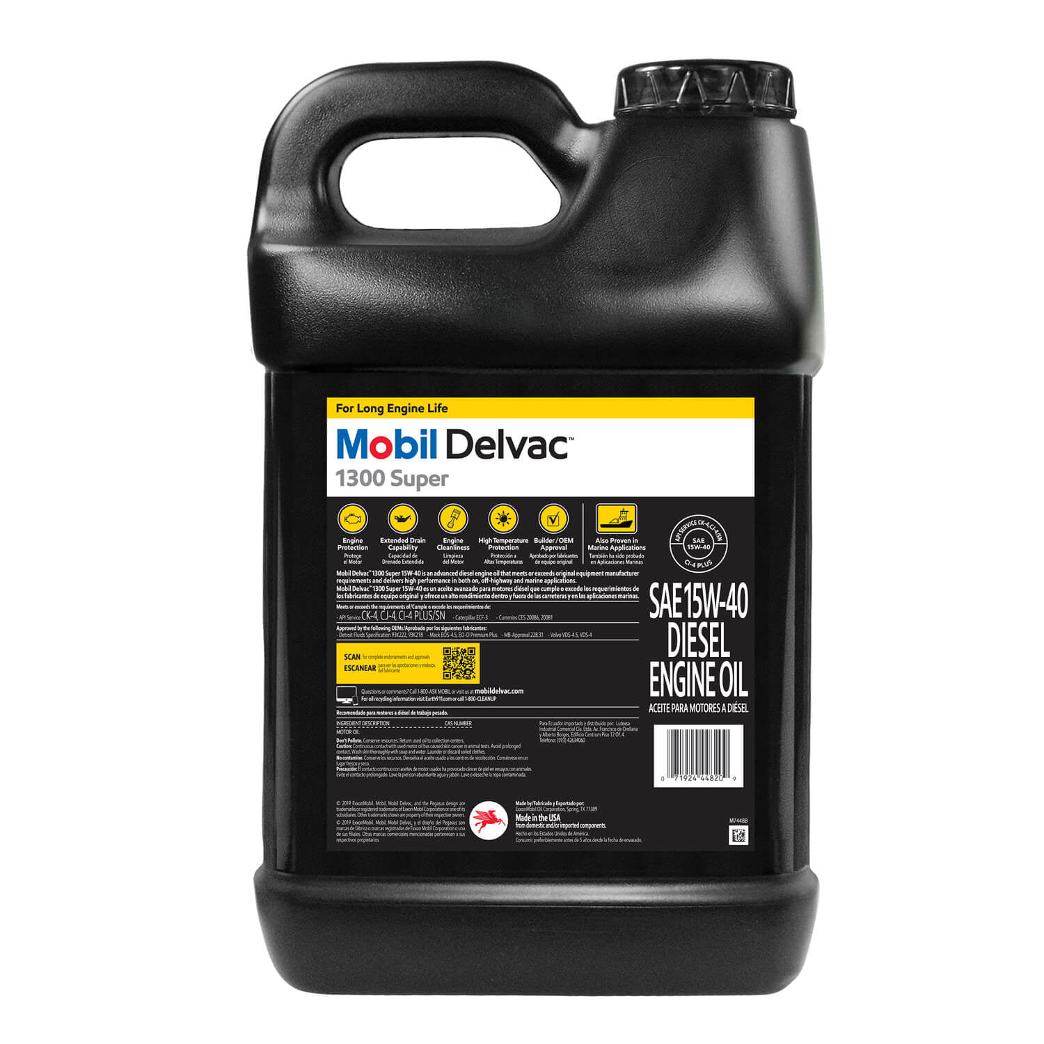 Mobil Delvac 1300 Super Heavy Duty Synthetic Blend Diesel Engine Oil 15W-40. 2.5 gal