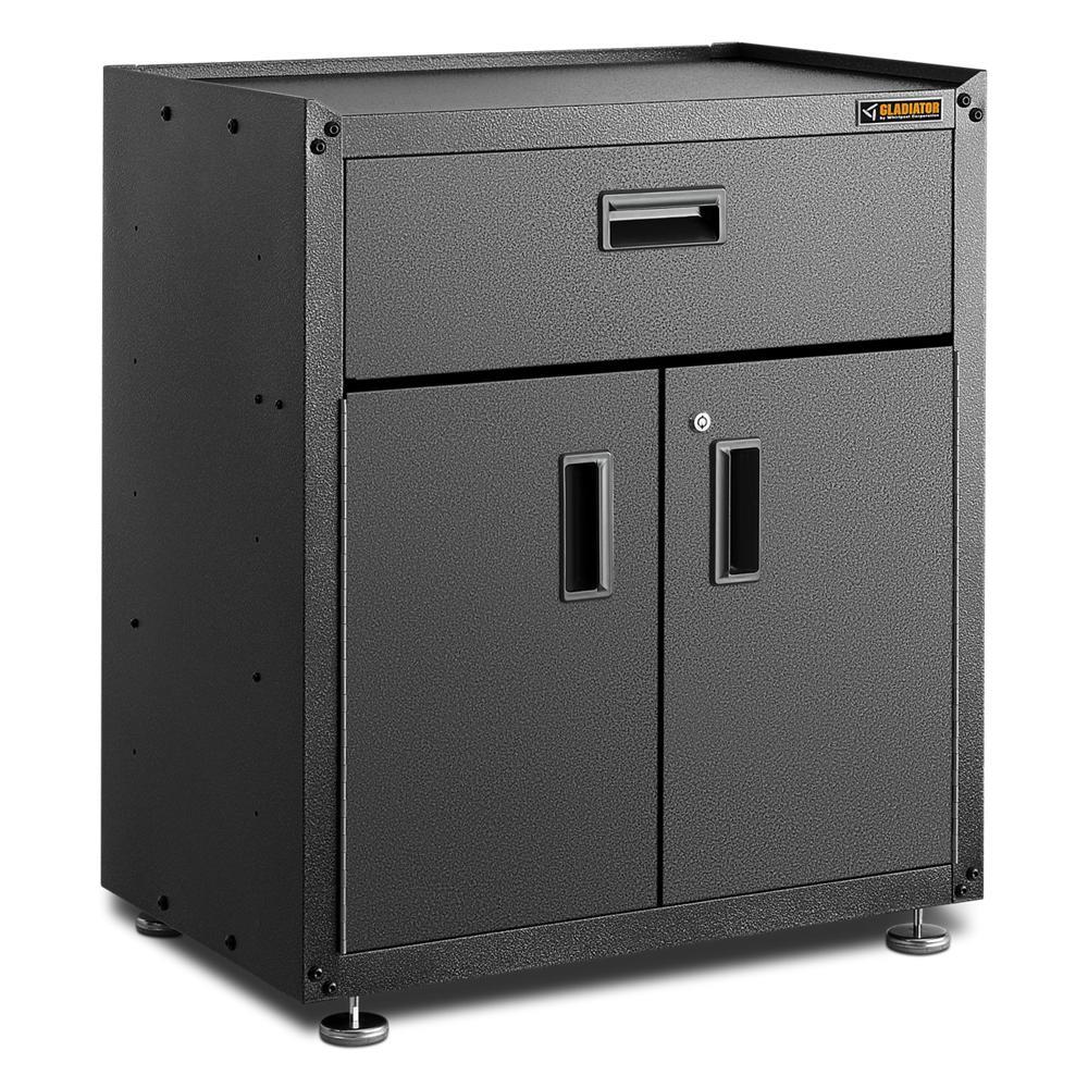 Gladiator GAGB28KDKSG Steel Freestanding Garage Cabinet in Black (28-in W x 31-in H x 18-in D)