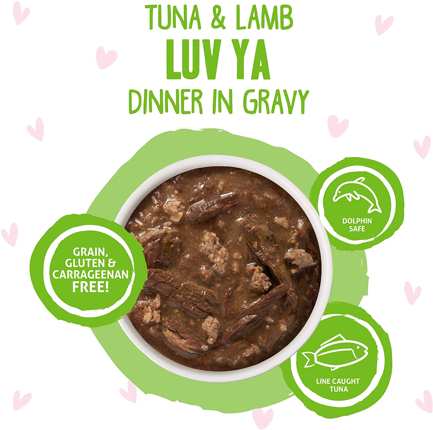 Weruva B.F.F. OMG - Best Feline Friend Oh My Gravy!. Tuna & Lamb Luv Ya with Tuna & Lamb in Gravy Cat Food. 3oz Pouch (Pack of 12)