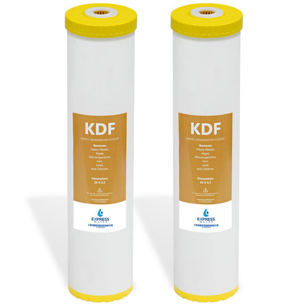 Express Water FLTWH2045K2 Heavy Metal Whole House Replacement Water Filter Cartridge Kinetic Degradation Fluxion 4.5 in. x 20 in. (2-Pack)