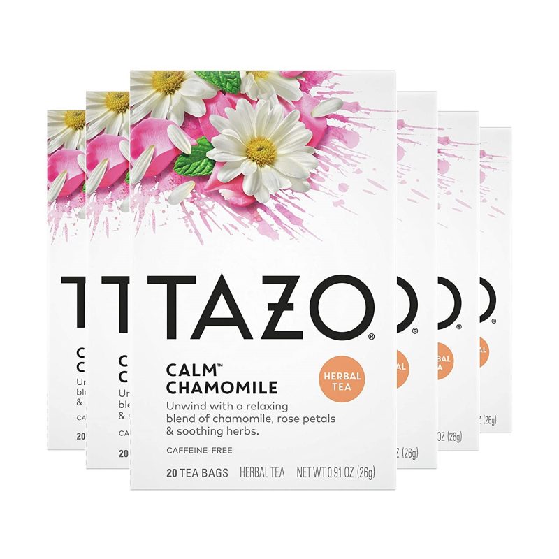 TAZO Calming Chamomile. Herbal Tea Caffeine. Tea Bags. 20 Count. 6 Pack.