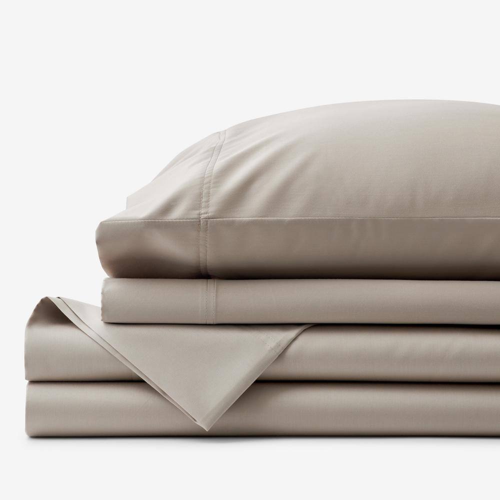 The Company Store  Legends Hotel Supima Cotton Wrinkle-Free 4-Piece Light Birch Sateen Queen Sheet Set - Light Birch