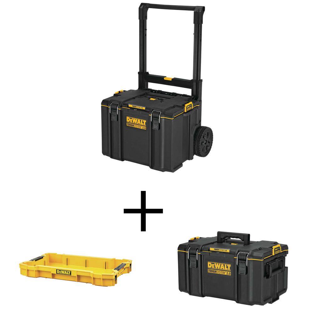 DEWALT DWST08450W84508300 Toughsystem 2.0 Mobile Tool Box. 2.0 Large Tool Box and 2.0 Shallow Tool Tray