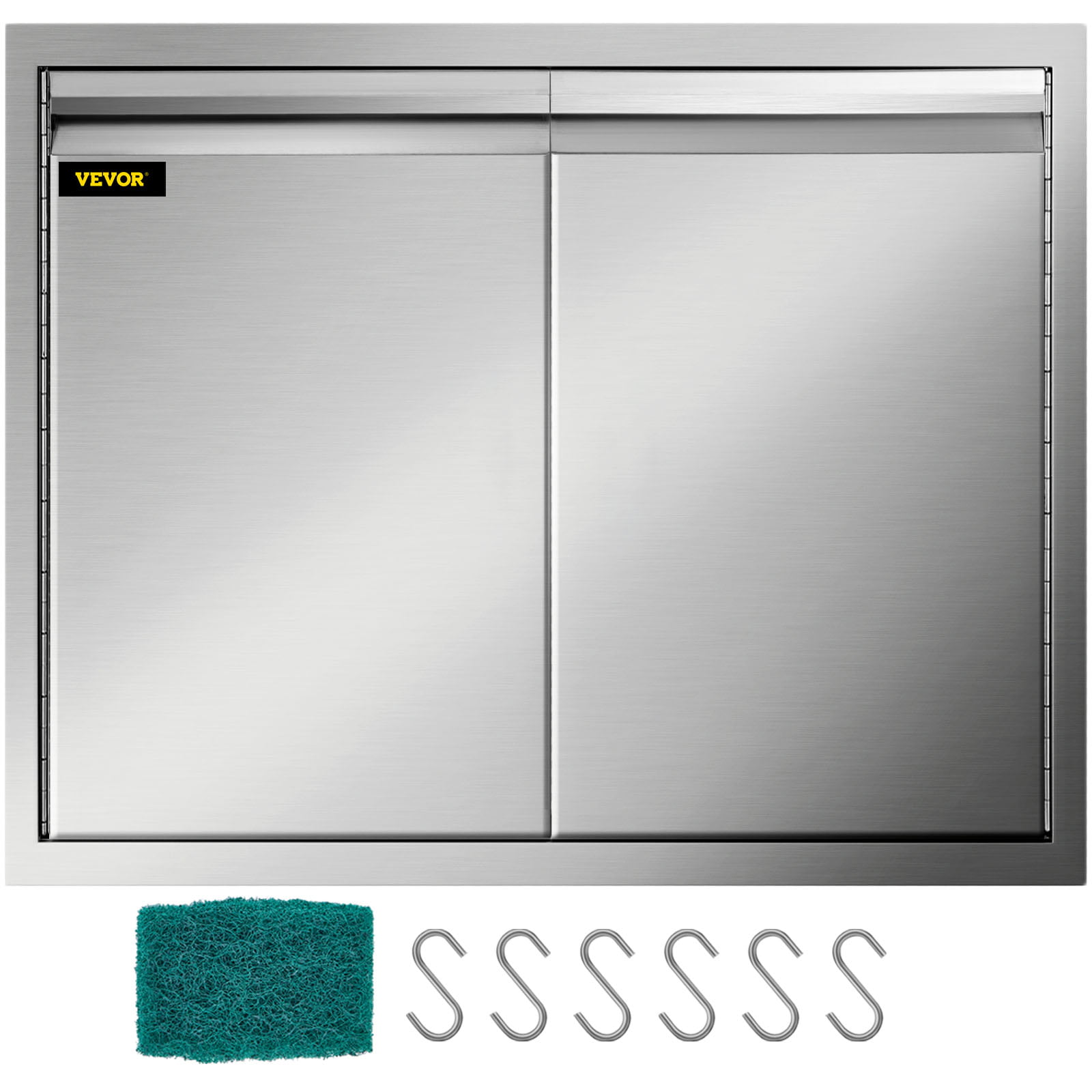 VEVOR Double Access Door. 30”Wx21”H Outdoor Kitchen Door. Double Wall Stainless Steel Outdoor Cabinets with Hooks
