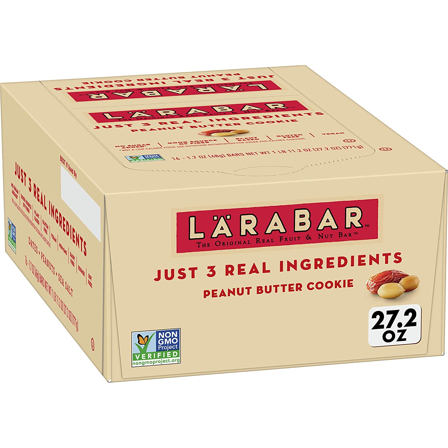 Larabar Peanut Butter Cookie. Gluten Free Vegan Fruit & Nut Bars. 16 ct
