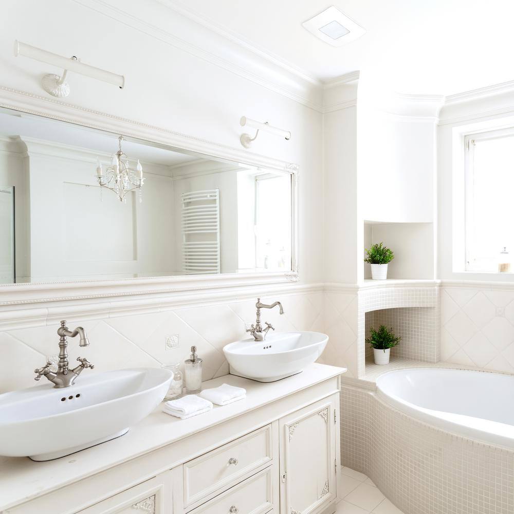 ReVent RVL80-D 80 CFM Ceiling/Wall Mount Easy Roomside Installation Bathroom/Bath Exhaust Fan with Adjustable LED Lighting. ENERGY STAR