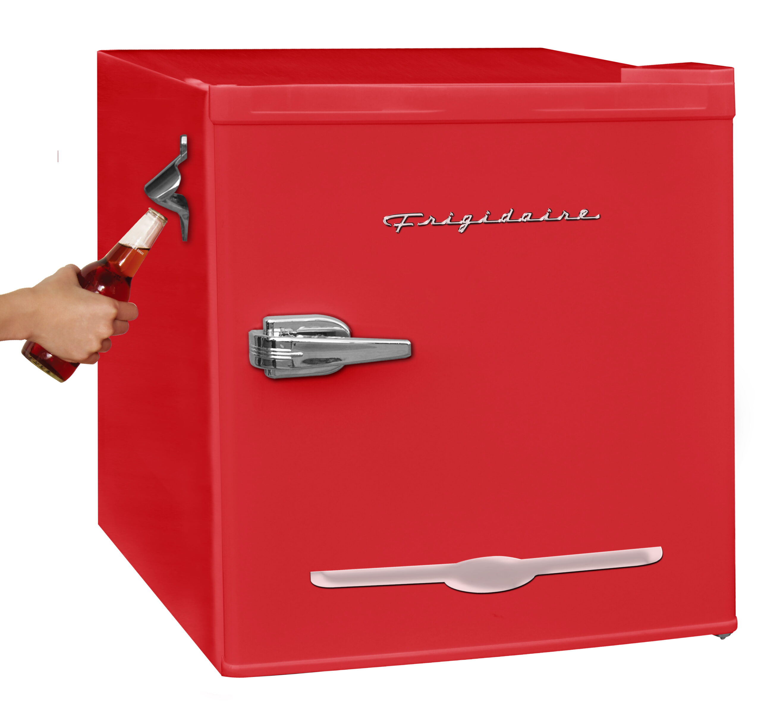 Frigidaire 1.6 Cu Ft. Retro Compact Refrigerator with Side Bottle Opener EFR176. Red