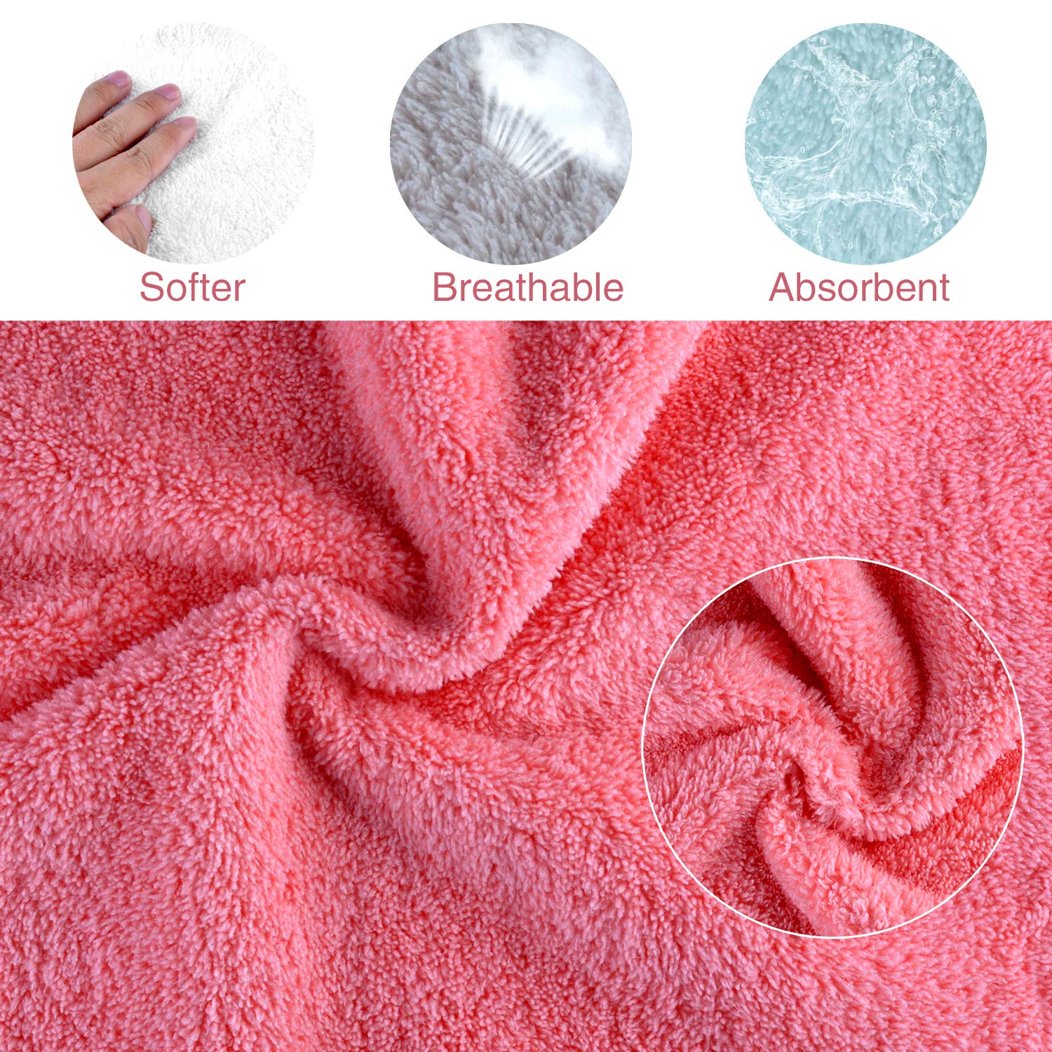 Kyapoo Baby Washcloths 12 Pack 12×12 Inches Microfiber Coral Fleece Absorbent