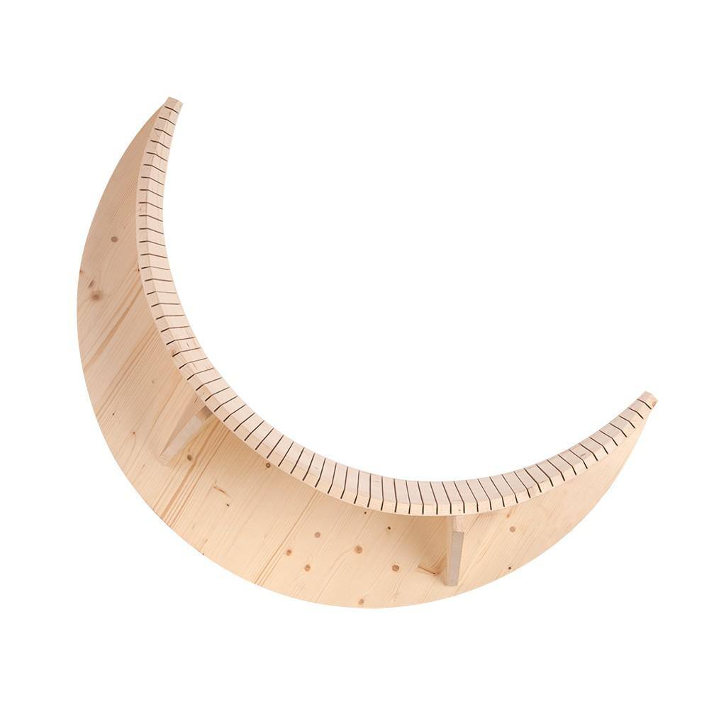 AndMakers MZ-Luna MYZOO Medium Luna Crescent Moon Shape Wall Mounted Wood Cat Bed