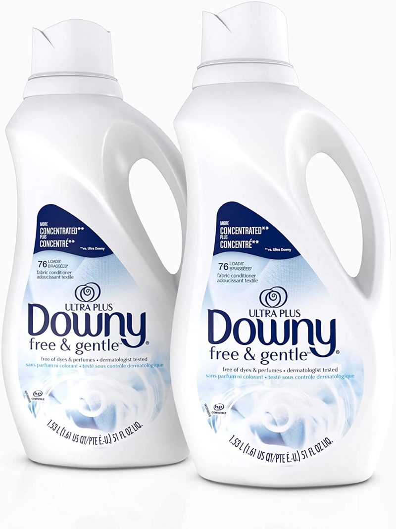 Downy Ultra Plus Free & Gentle Liquid Fabric Conditioner. 51 oz Bottles. 2 Pack