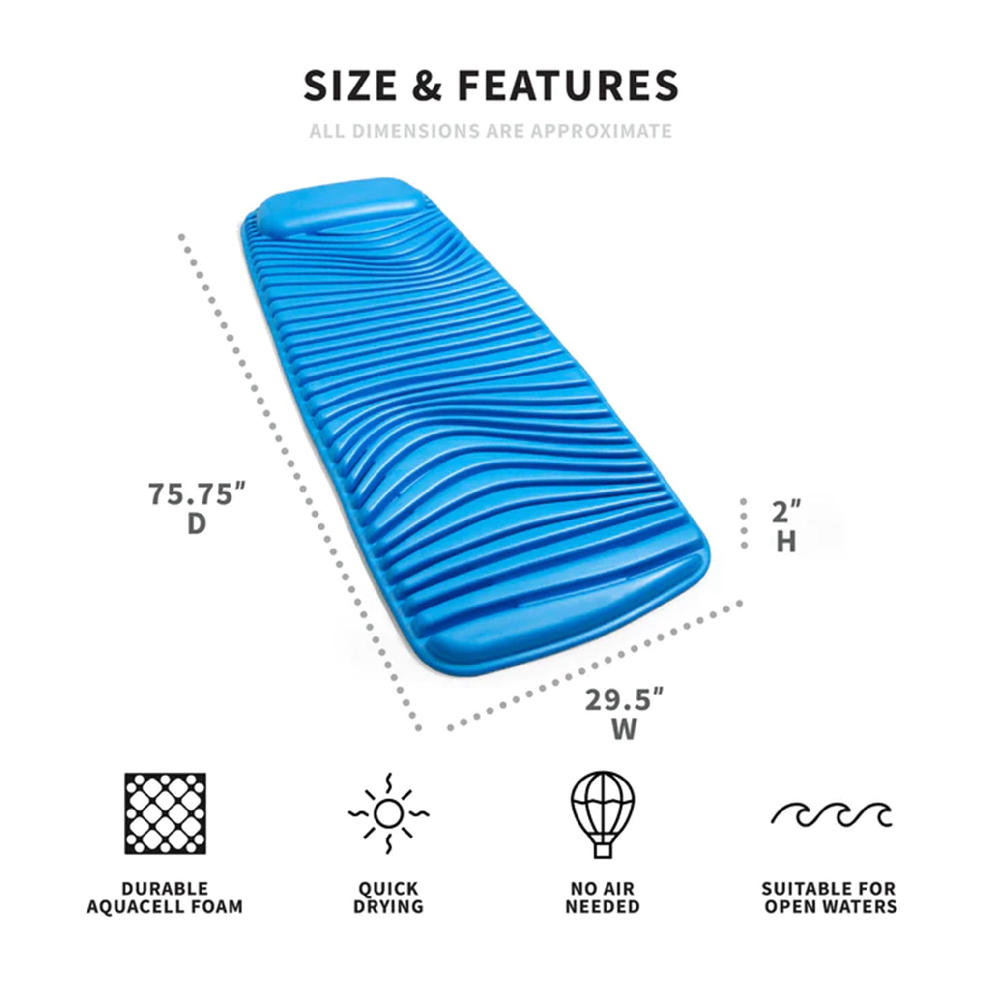 Big Joe Aquaria Rolling Lounge. Blue (1 person)