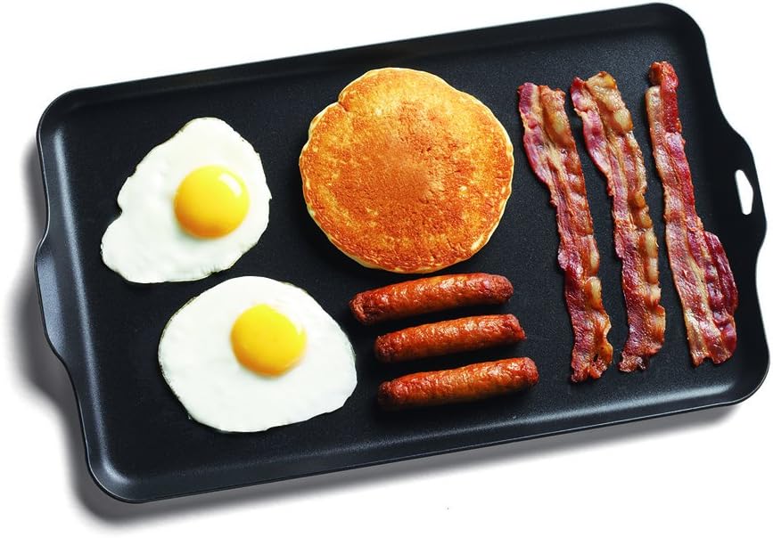 Coghlan-s Two Burner Non-Stick Camp Griddle. 16.5 x 10-Inches Black