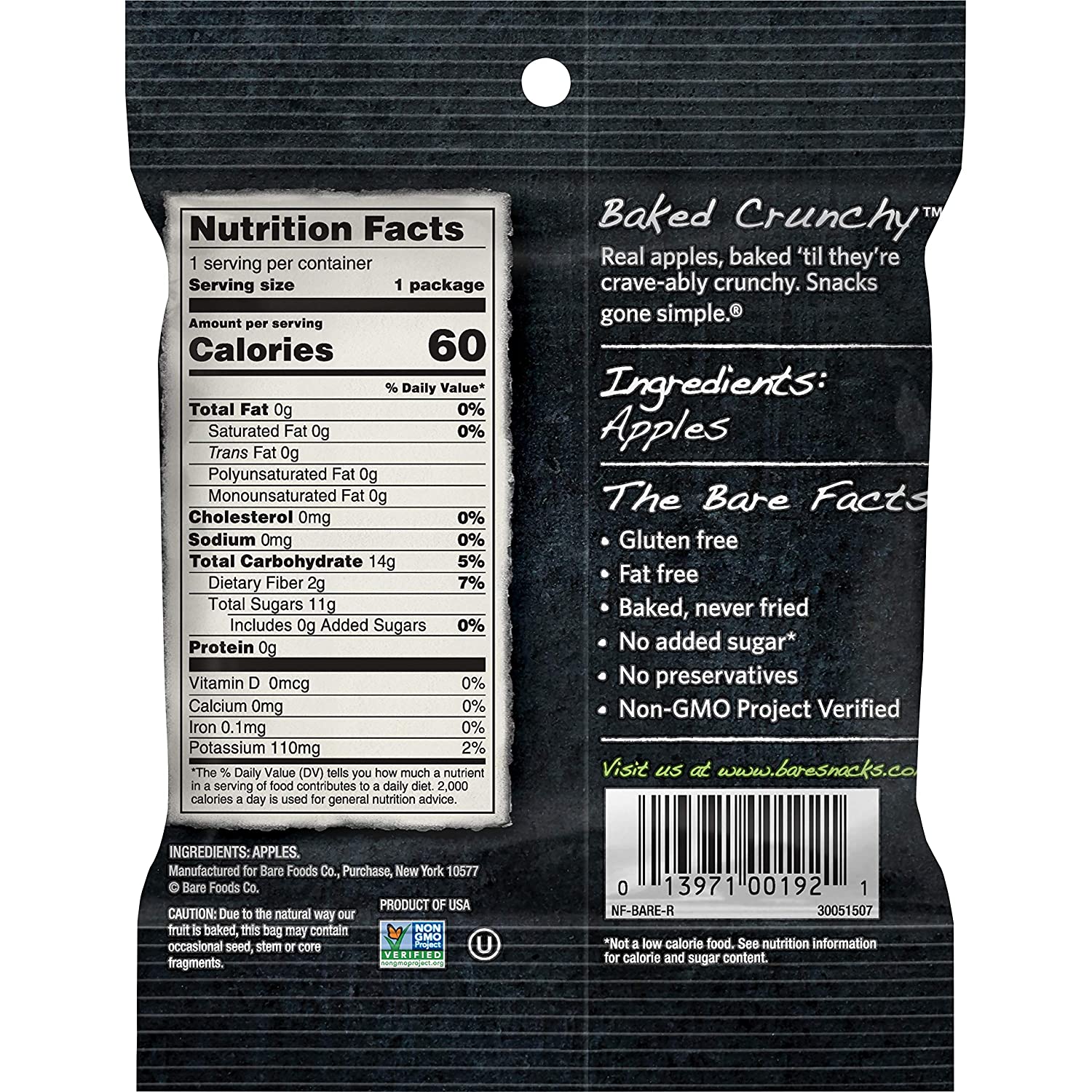 Bare Baked Crunchy Apple Fruit Snack Pack. Gluten Free Snacks. Fujis & Reds. 0.53 Ounce (Pack of 16)