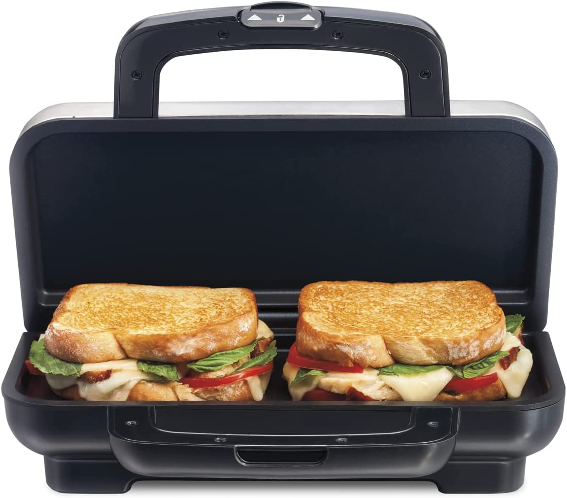 Proctor Silex Deluxe Hot Sandwich Maker. Nonstick Plates. Stainless Steel (25415)