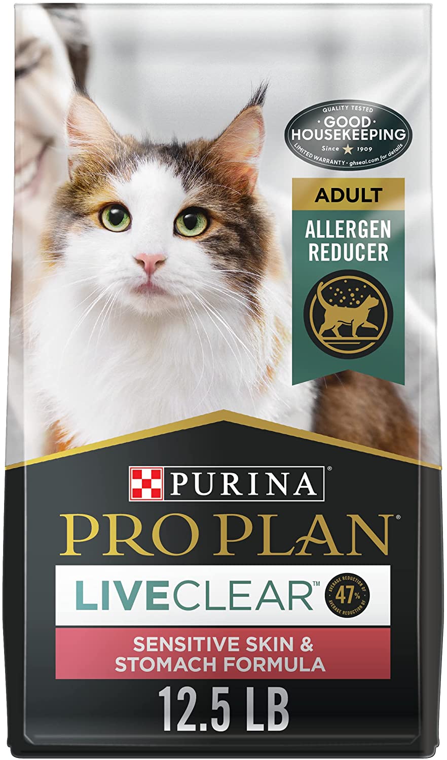 Purina Pro Plan Allergen Reducing. High Protein Dry Cat Food. LIVECLEAR Turkey and Oatmeal Formula - 12.5 lb. Bag