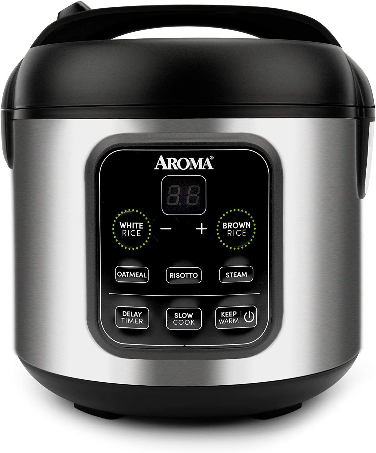Aroma Housewares ARC-994SB Rice & Grain Cooker Slow Cook. Steam. Oatmeal. Risotto. 8-cup cooked/4-cup uncooked/2Qt. Stainless Steel