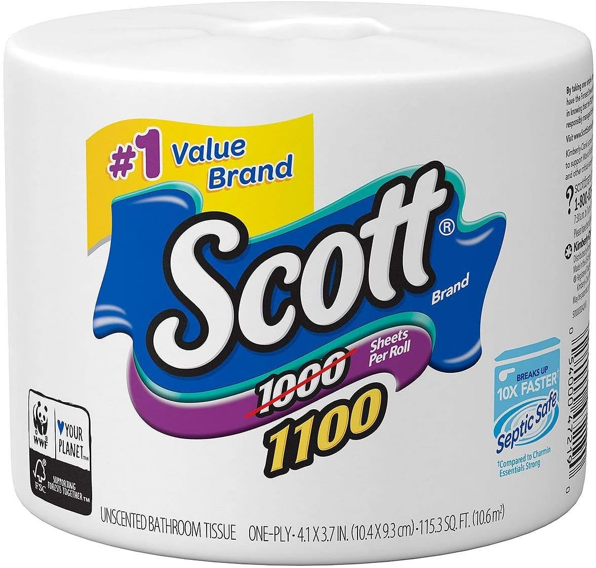 Scott 1000 Sheetsper Roll Toilet Paper (36Count).Blue